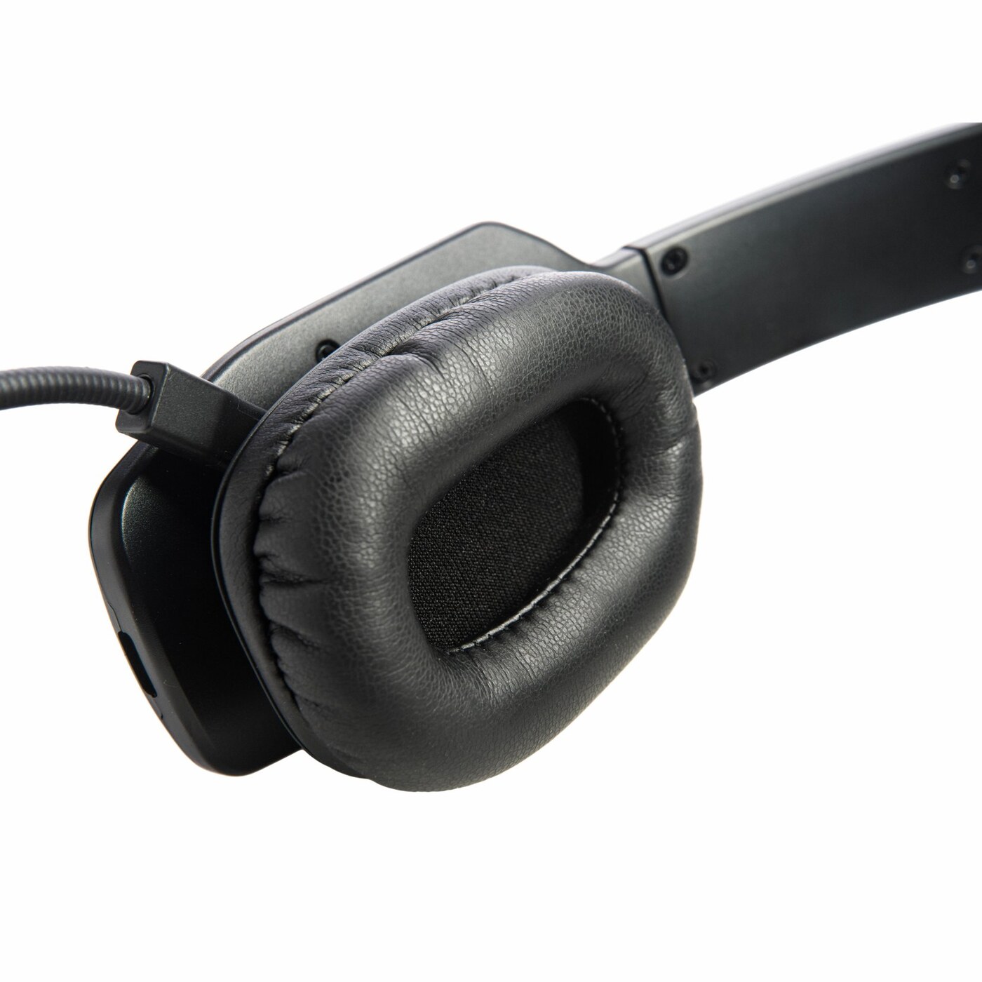Close detail of the Black & Gray headset ear cushion