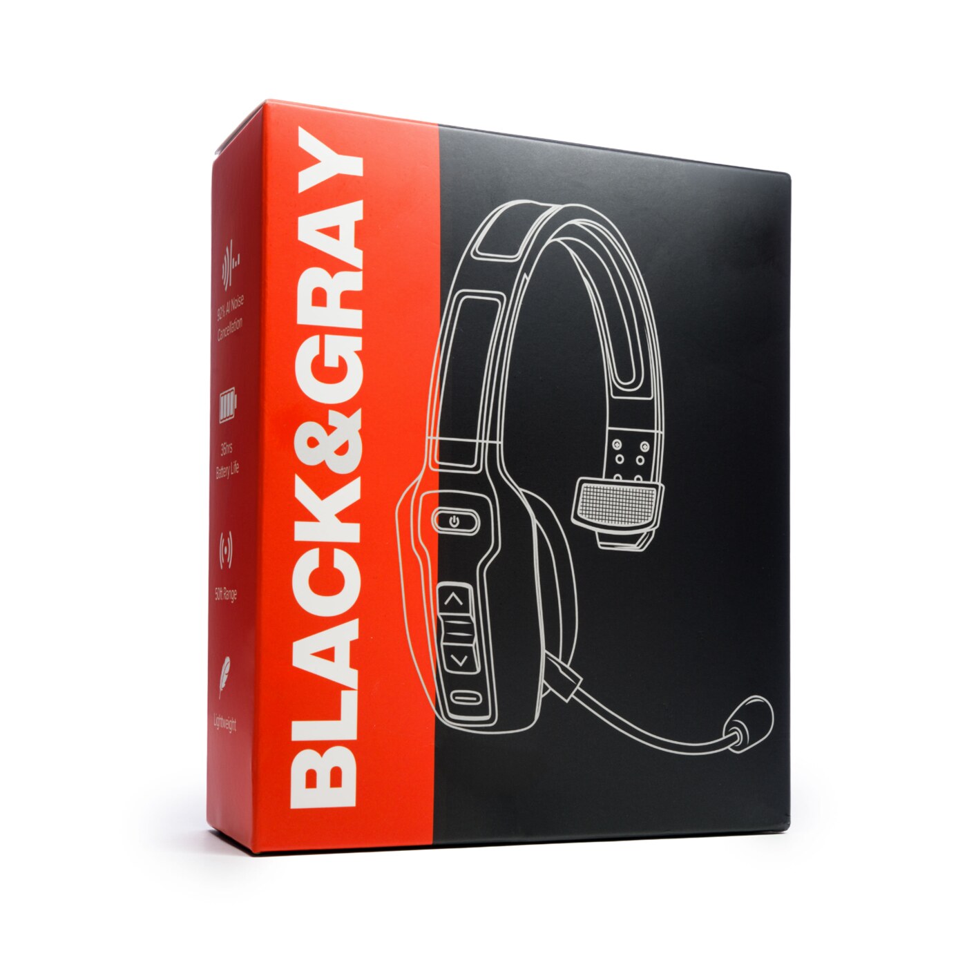 Black & Gray Bluetooth headset retail box
